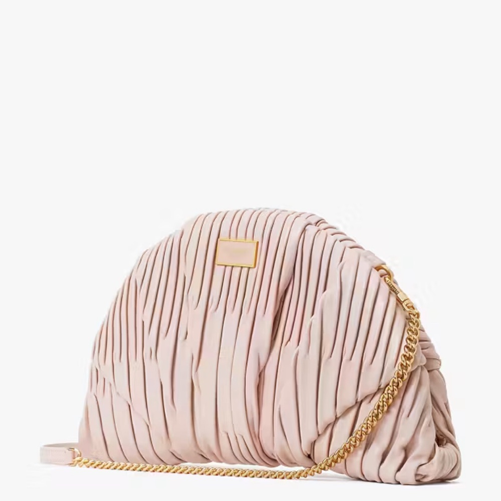 Kate Spade Patisserie Pleated 3d Croissant Clutch & Crossbody NWT/NIP 🥐🍓 - Picture 4 of 9